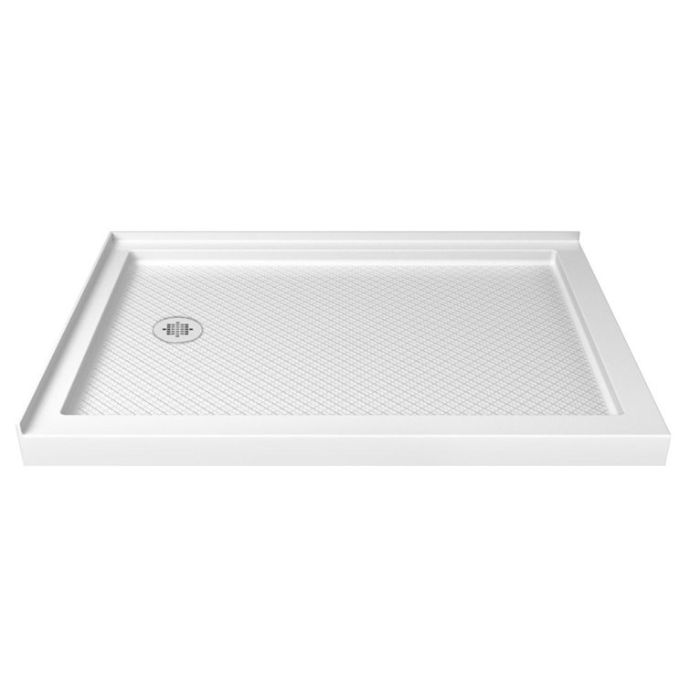 SlimLine 54" x 36" White Acrylic Double Threshold Shower Base