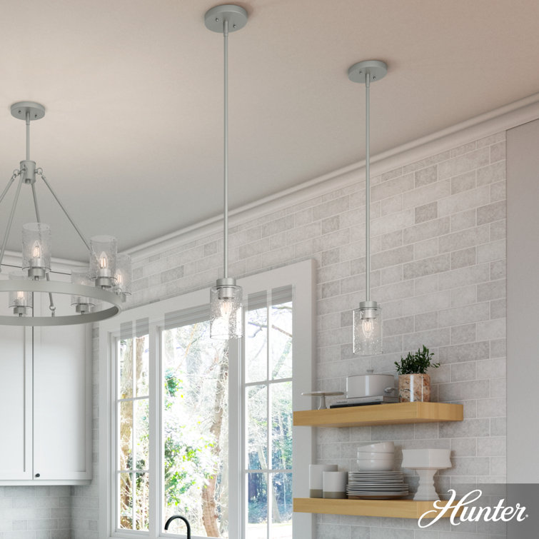 Hartland Mini Seeded Glass Jar Pendant Light in Matte Silver