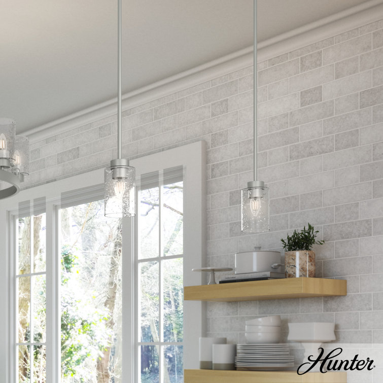 Hartland Mini Seeded Glass Jar Pendant Light in Matte Silver