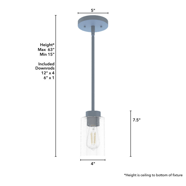 Indigo Blue Seeded Glass Mini Pendant Light