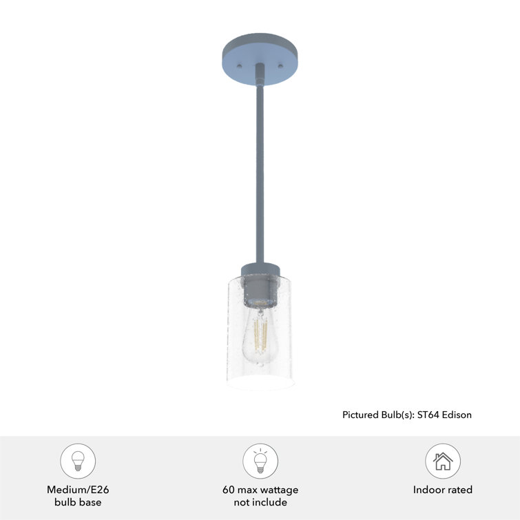 Indigo Blue Seeded Glass Mini Pendant Light