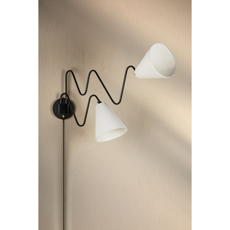 Mitzi Onda Soft Black 38" Linen Shade Wall Sconce