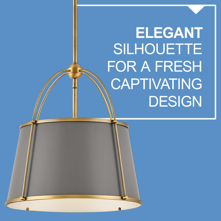 Elegant Transitional 4-Light LED Pendant in Lacquered Dark Brass