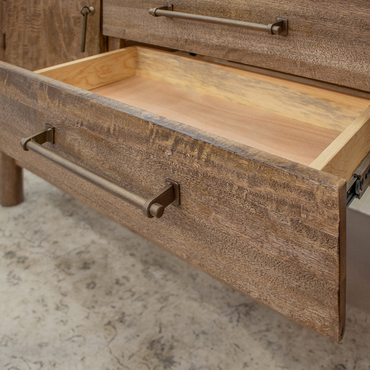 Rustic Brown Solid Wood Coffee Table with Storage