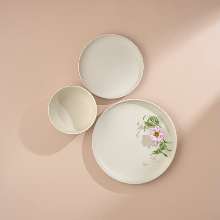 Matte Linen Ceramic 8" Salad and Dessert Plate Set