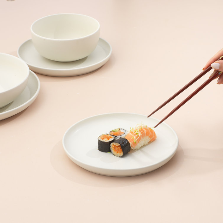 Matte Linen Ceramic 8" Salad and Dessert Plate Set