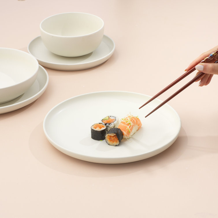 Matte Linen Ceramic 10.5" Dinner Plates Set of 6