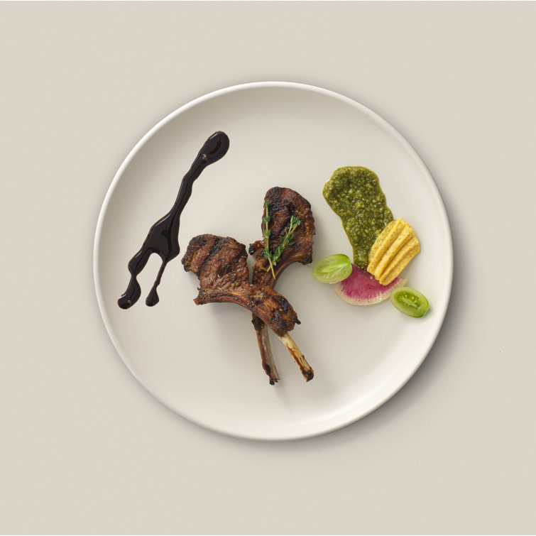 Matte Linen Ceramic 10.5" Dinner Plates Set of 6