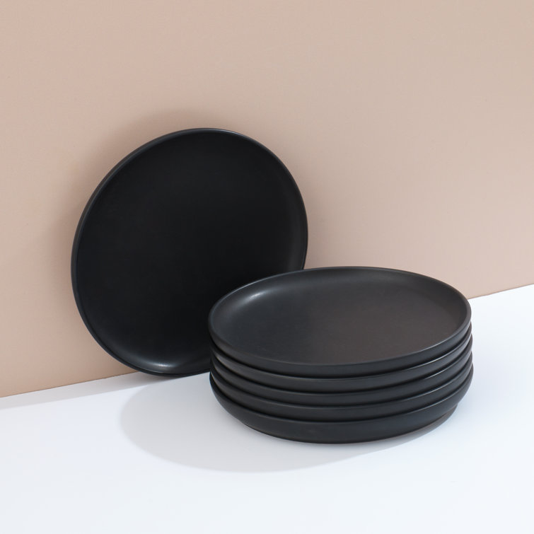 Matte Black Ceramic 18-Piece Dinnerware Set for 6
