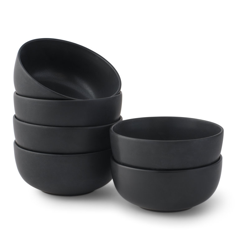 Matte Black Ceramic 18-Piece Dinnerware Set for 6