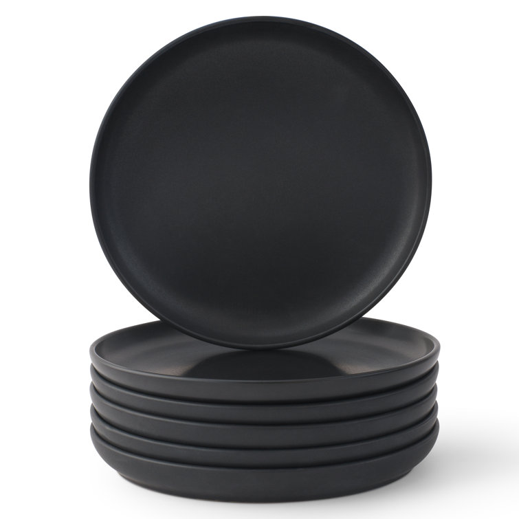 Matte Black Ceramic 18-Piece Dinnerware Set for 6