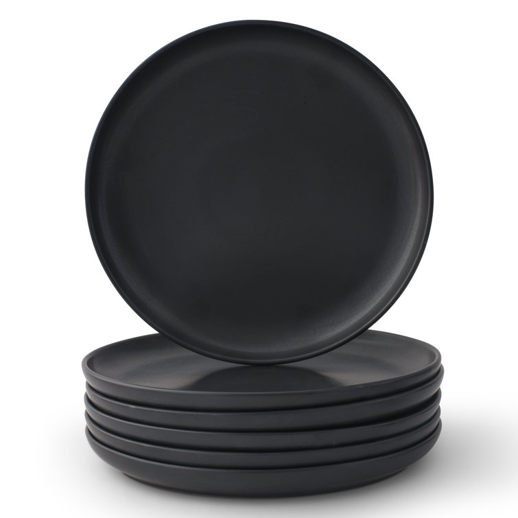 Matte Black Ceramic 18-Piece Dinnerware Set for 6