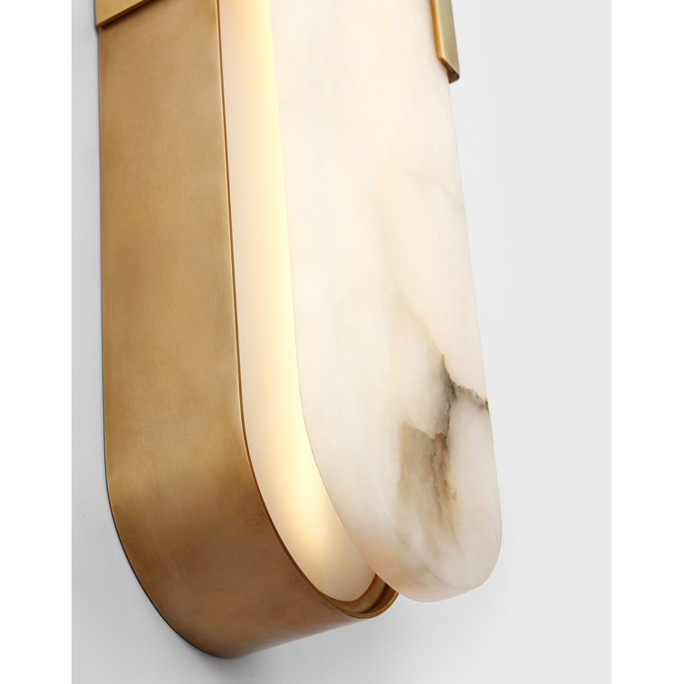 Melange 28" Antique-Burnished Brass & Alabaster LED Wall Sconce