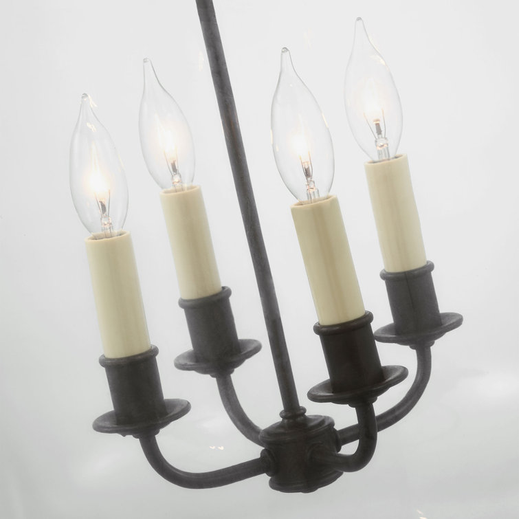 Aged Iron and Clear Glass Bowl Pendant Light