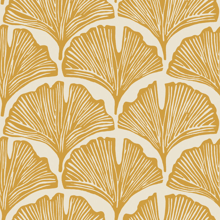 Golden Mustard Palm Self-Adhesive Removable Wallpaper Roll
