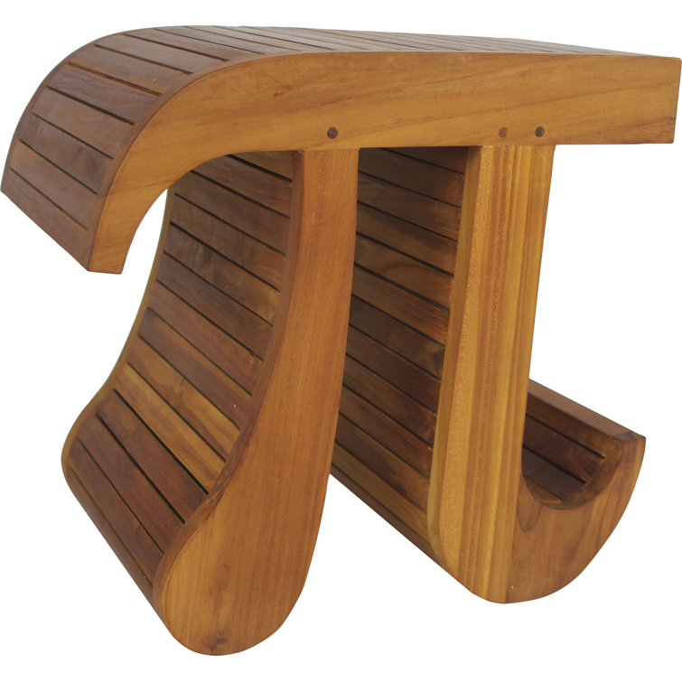 Pi-Shaped Teak Spa Bench with Curved Design