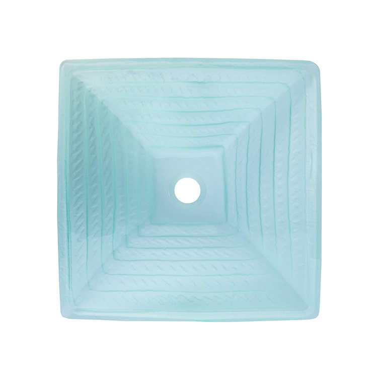 Clear Tempered Glass Square Above-Counter Vessel Sink