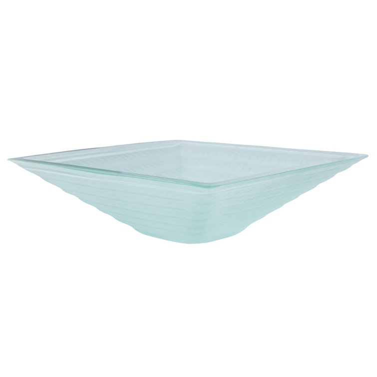 Clear Tempered Glass Square Above-Counter Vessel Sink