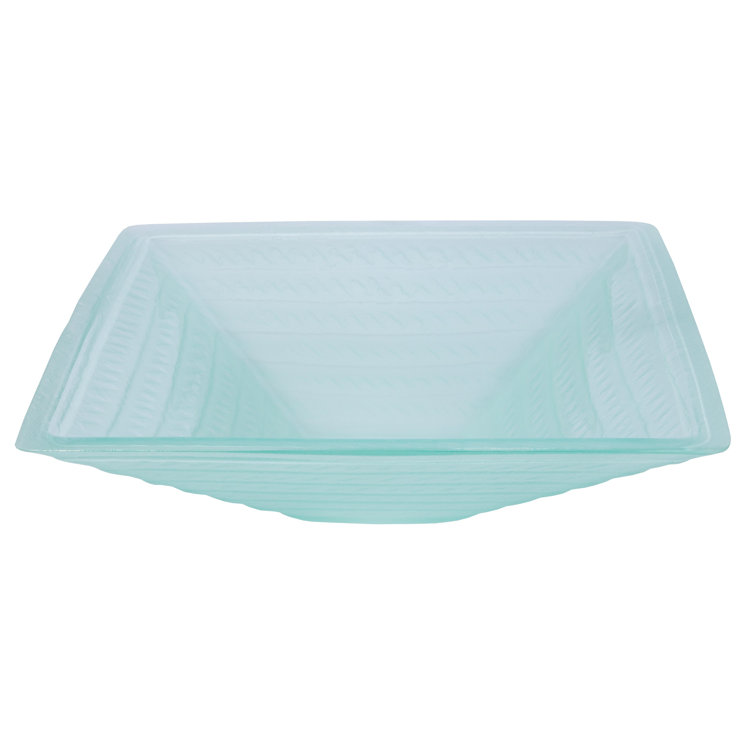 Clear Tempered Glass Square Above-Counter Vessel Sink