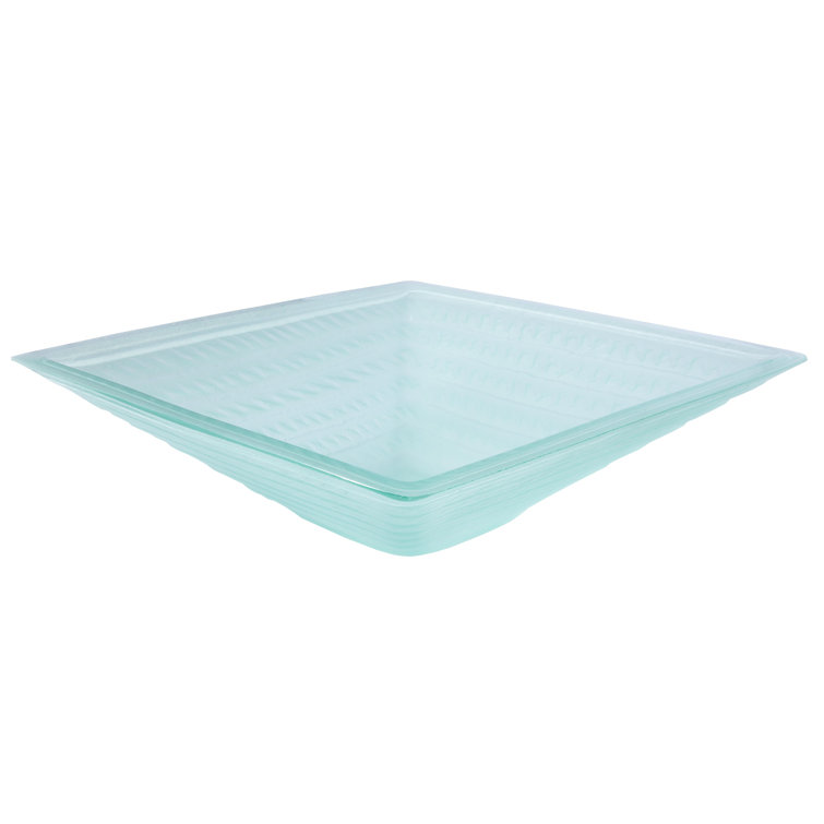 Clear Tempered Glass Square Above-Counter Vessel Sink