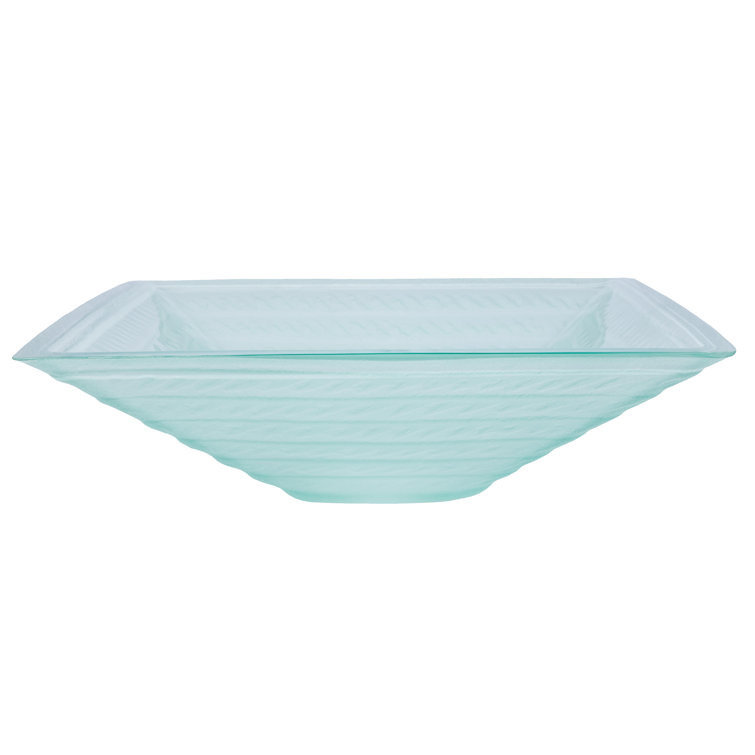 Clear Tempered Glass Square Above-Counter Vessel Sink