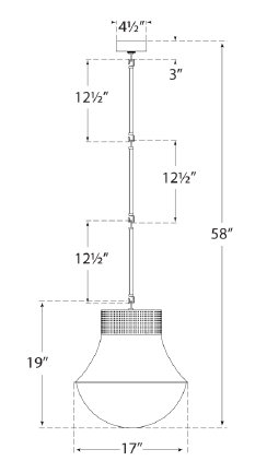 Elegance Precision Bronze 19" Indoor/Outdoor Pendant with White Glass Shade