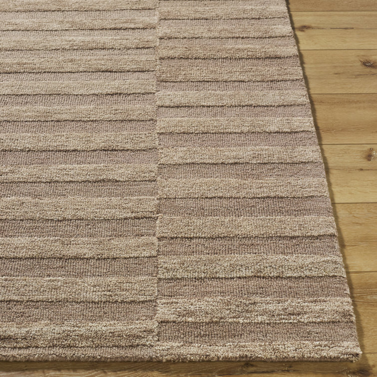 Handmade Beige Wool Rectangular 8' x 10' Tufted Area Rug