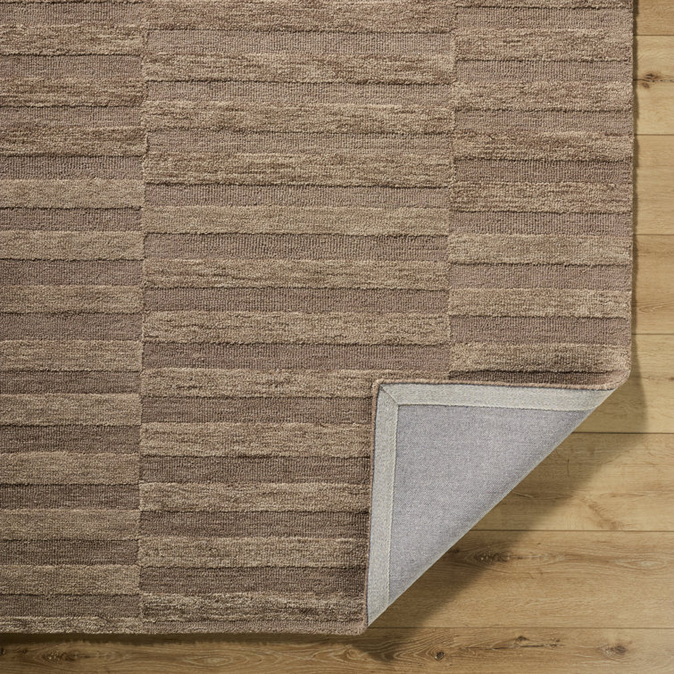Handmade Beige Wool Rectangular 8' x 10' Tufted Area Rug