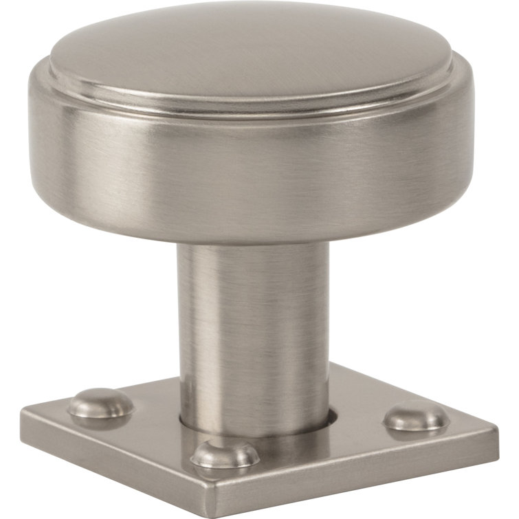 Brushed Nickel Round Knob with Mounting Hardware