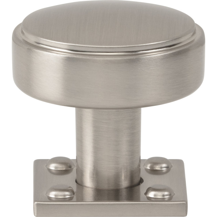 Brushed Nickel Round Knob with Mounting Hardware