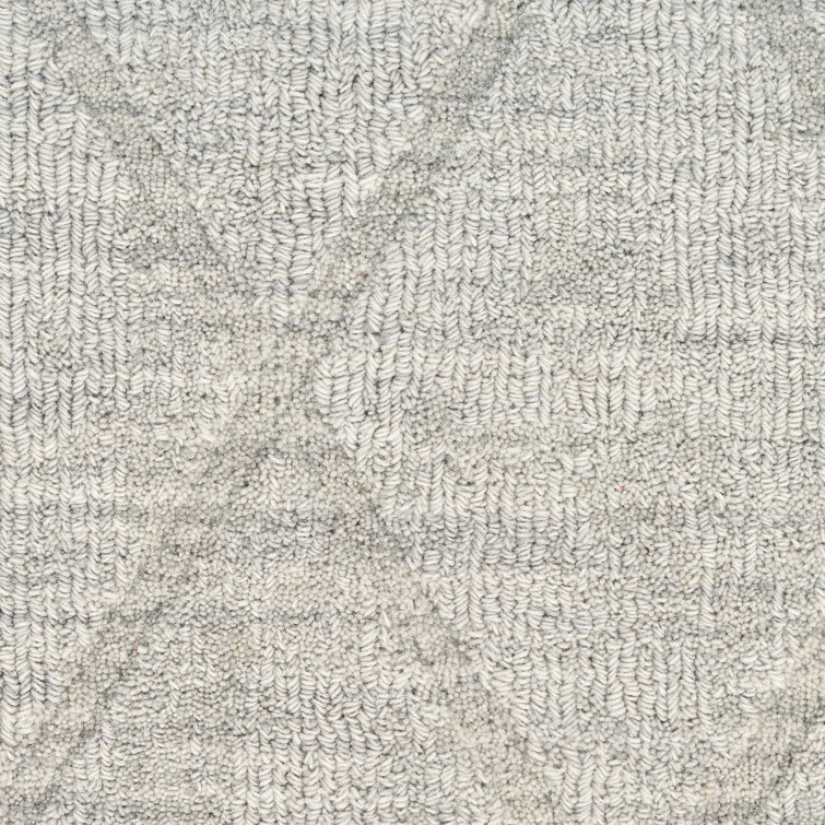 Handmade Gray Wool Geometric Rectangular Area Rug 5' x 7'