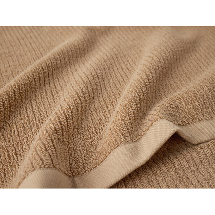 Organic Ginger Turkish Cotton Ribbed Bath Towel Set