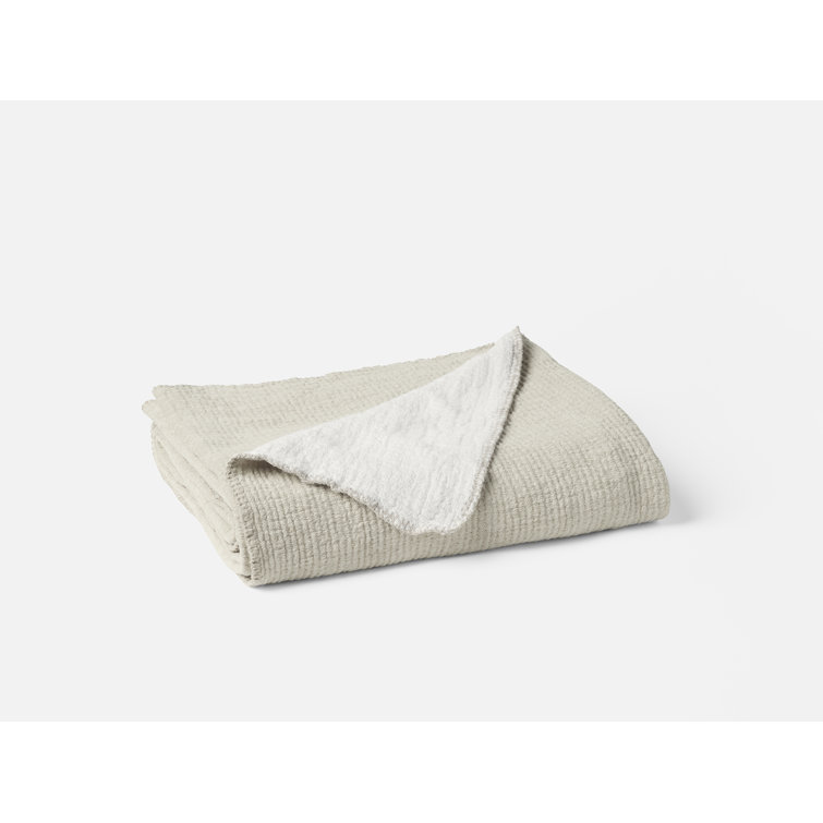 Stone Organic Cotton Reversible Throw Blanket