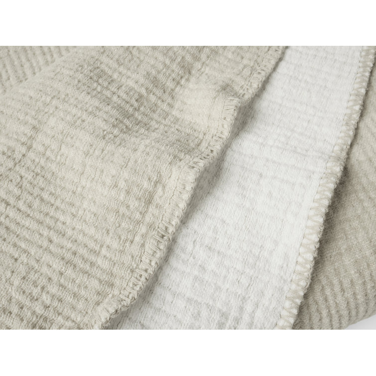 Stone Organic Cotton Reversible Throw Blanket
