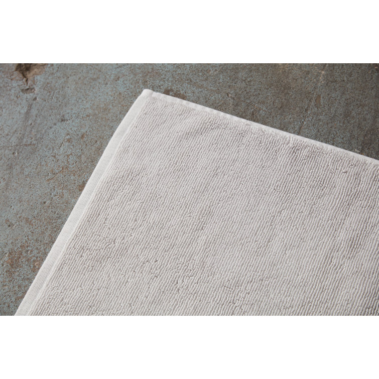 Fog Gray Organic Cotton Rectangle Bath Rug