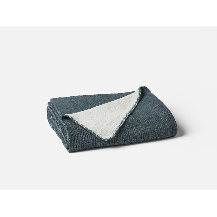 Twilight Blue Organic Cotton Reversible Throw Blanket