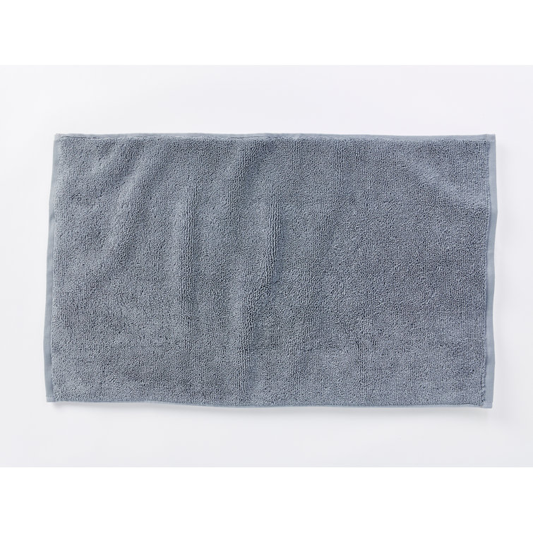 Coyuchi Cloud Loom Organic Cotton Bath Rug - Steel Blue