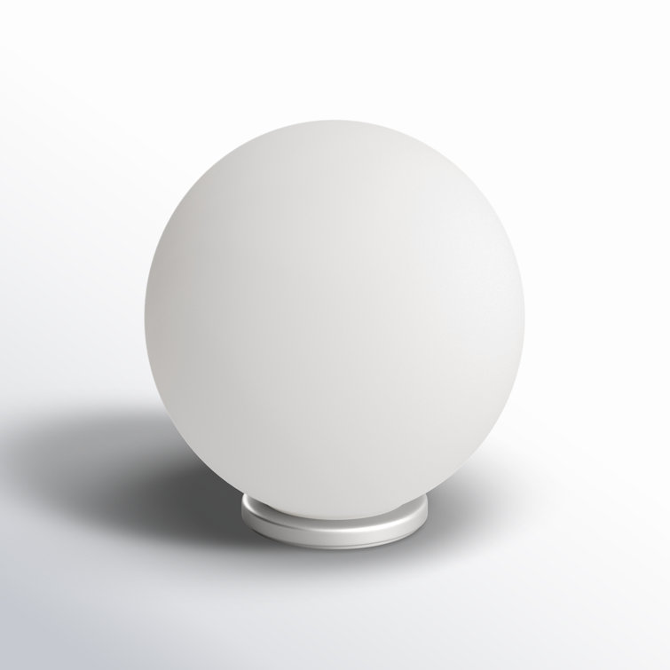 Eglo Rondo 8-Inch Silver Globe Table Lamp with Frosted Opal Shade