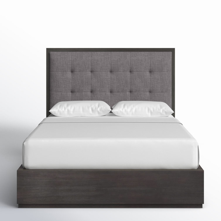 Modern Oxford Queen Bed with Tufted Upholstered Headboard and Storage