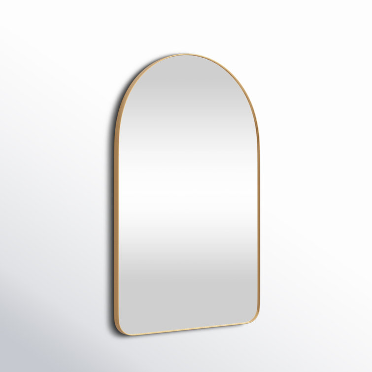 Gold Arched Wall Mirror with Thin Frame