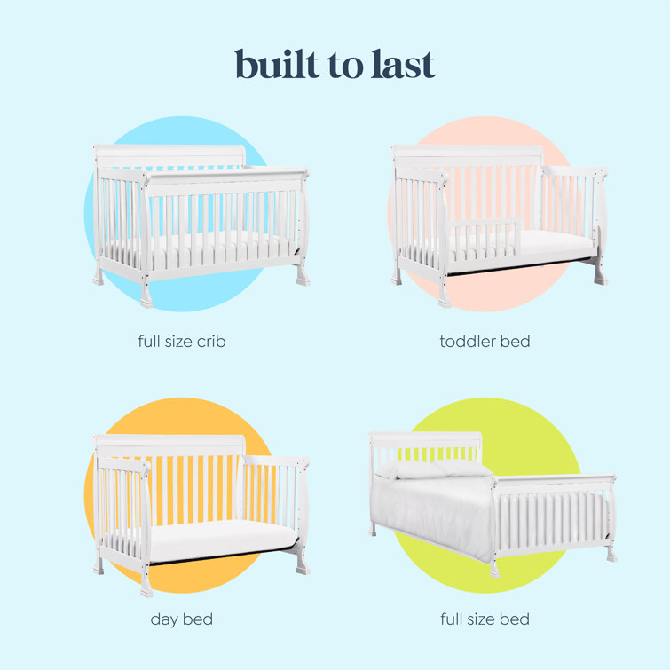 White New Zealand Pine 4-in-1 Convertible Crib