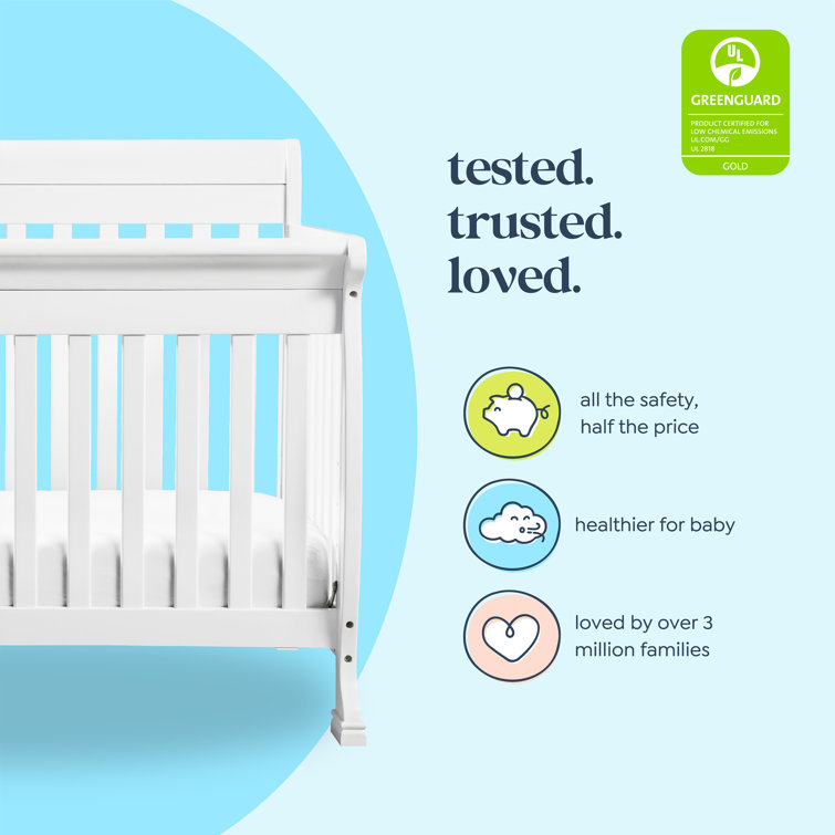 White New Zealand Pine 4-in-1 Convertible Crib