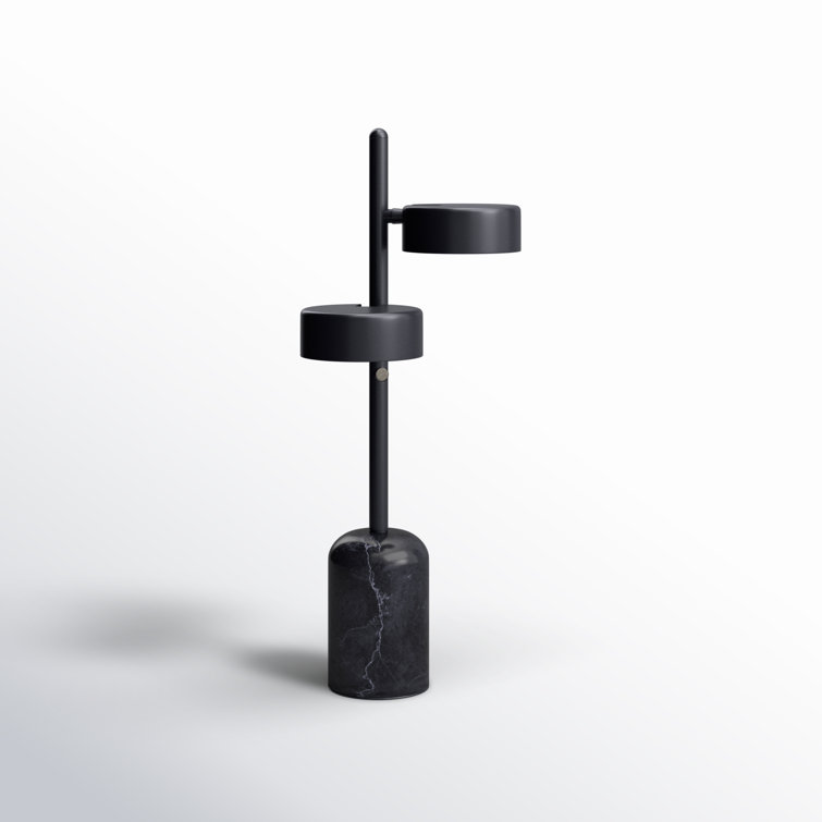 Adjustable Black Metal and Marble LED Table Lamp
