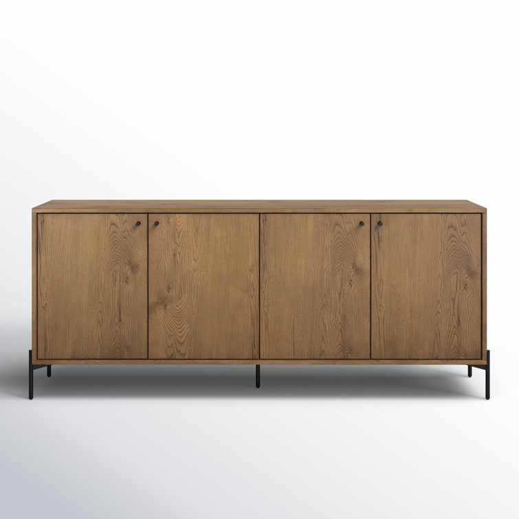 Eaton Contemporary Amber Oak & Black Resin Sideboard