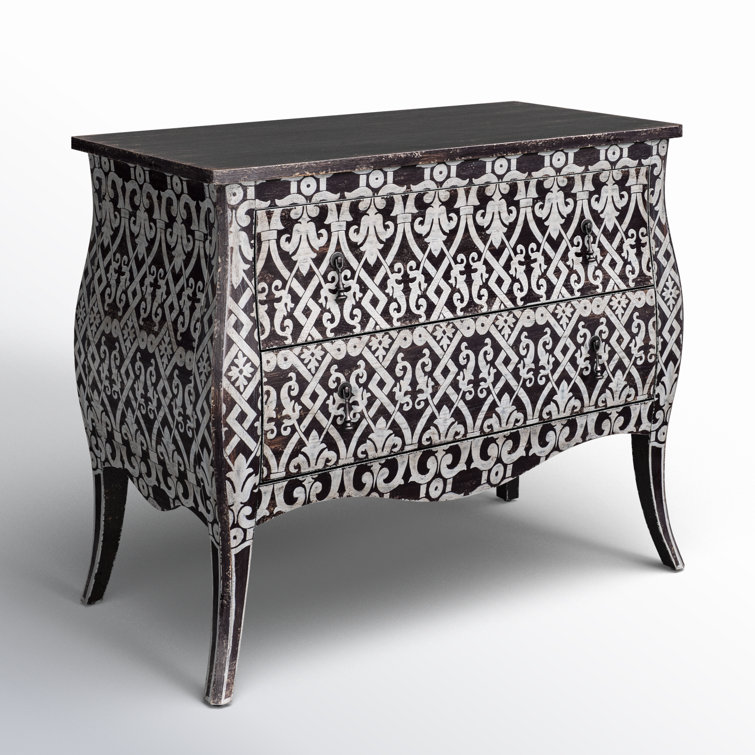 Rustic Black and White Oak Bombay Chest with Soft Close Drawer
