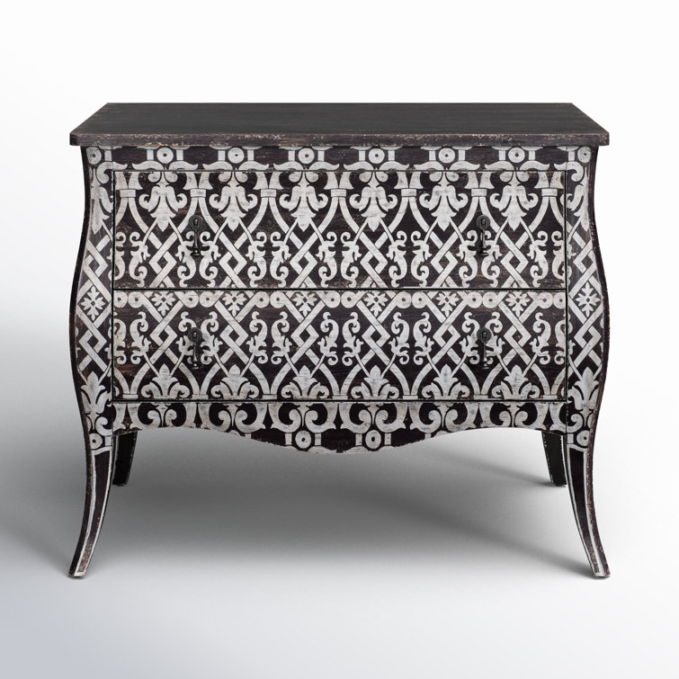 Rustic Black and White Oak Bombay Chest with Soft Close Drawer