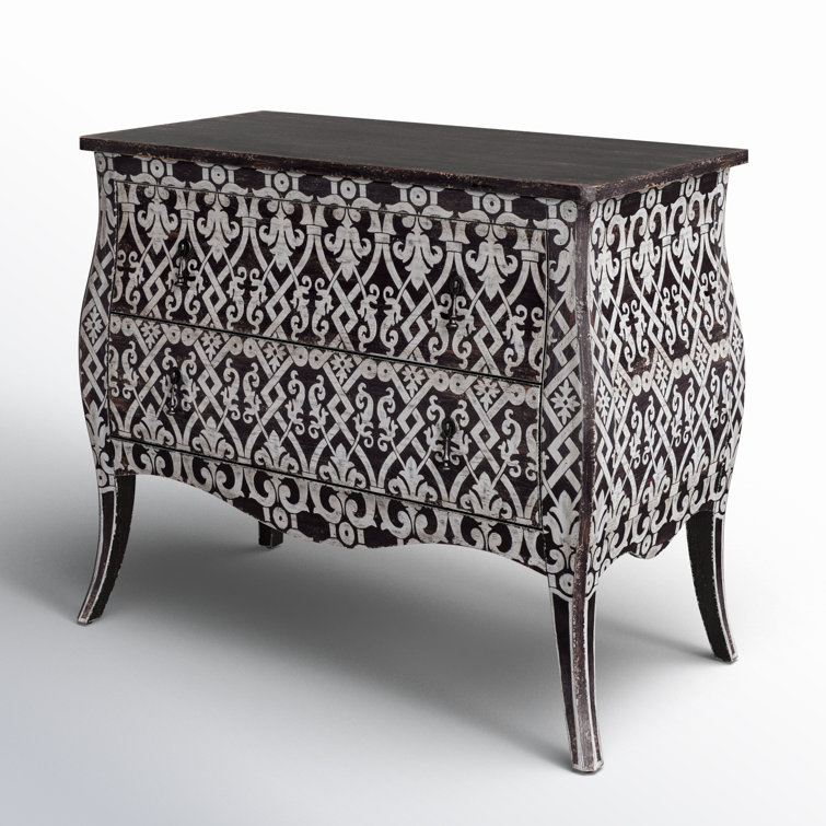Rustic Black and White Oak Bombay Chest with Soft Close Drawer