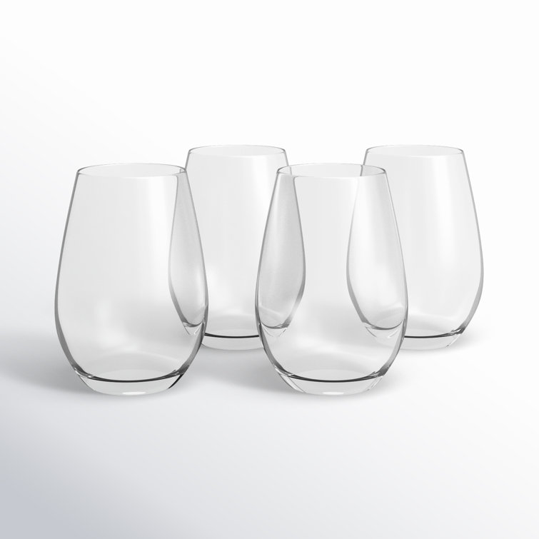 Libbey Signature Clear 21 oz Stemless White Wine Glasses Set of 4