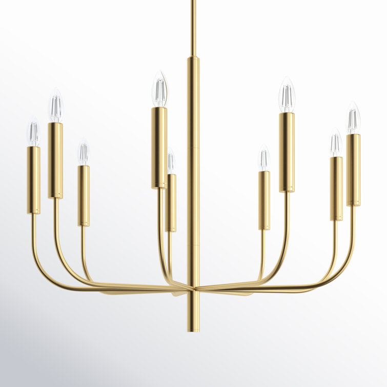 Brianna Elegant Burnished Brass 9-Light Chandelier by Ellen DeGeneres