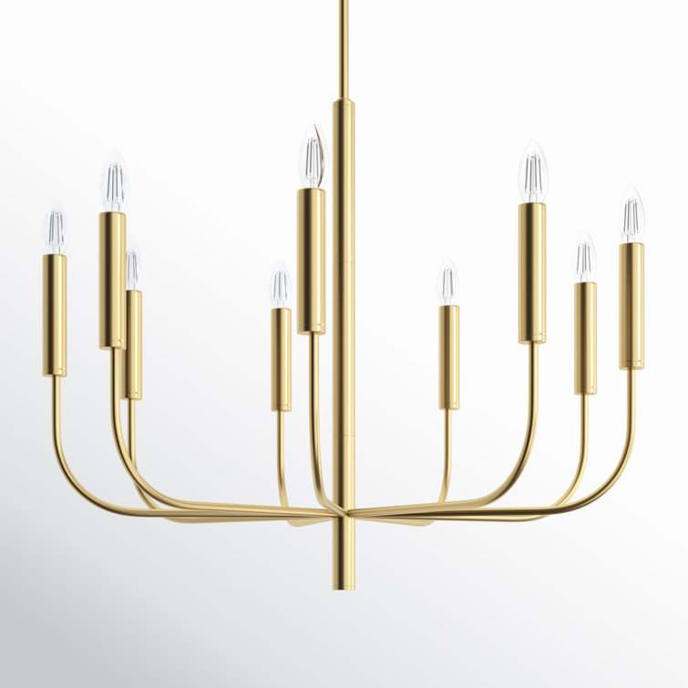 Brianna Elegant Burnished Brass 9-Light Chandelier by Ellen DeGeneres